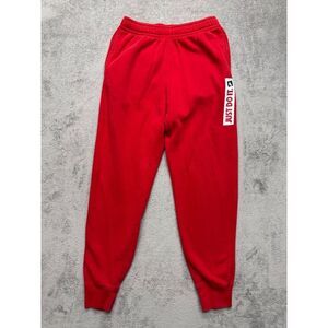 Nike Sweatpants Fleece Joggers Pants Mens Small Red Just Do it Swoosh Activewear